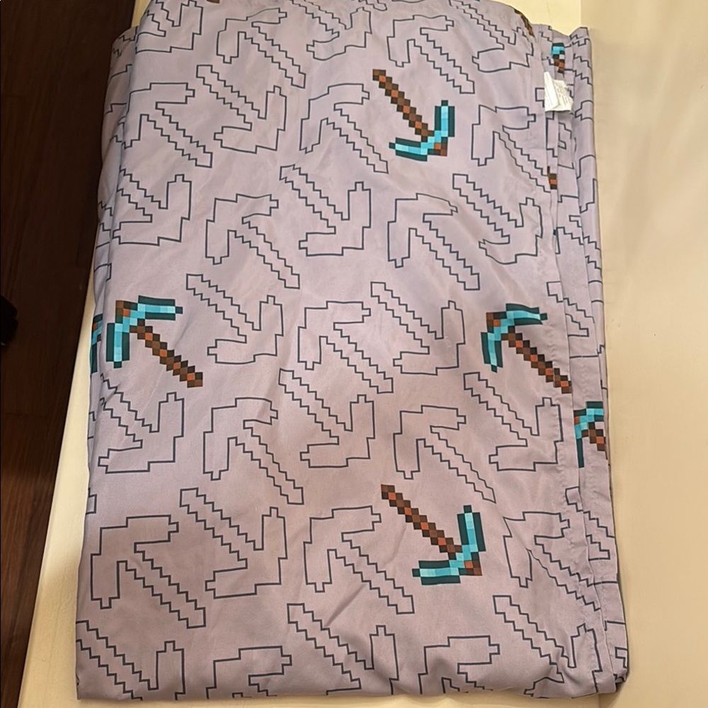 Minecraft Diamond Pick Axe Twin Flat Sheet